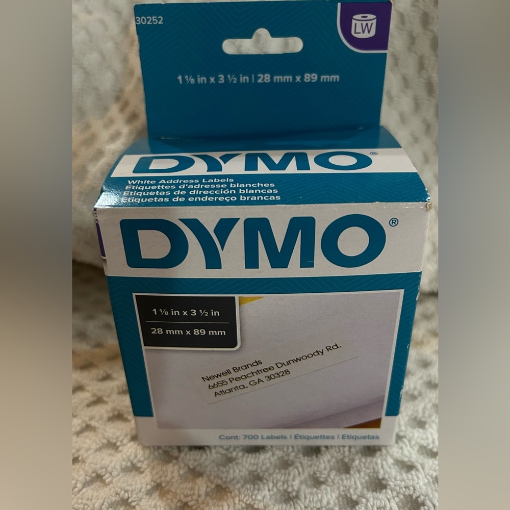 Dymo 30252 White Mailing Address Labels 1-1/8" x 3.5" 2 Rolls Makes 700 Labels